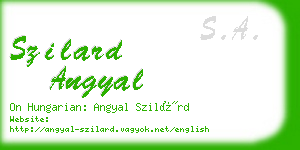 szilard angyal business card